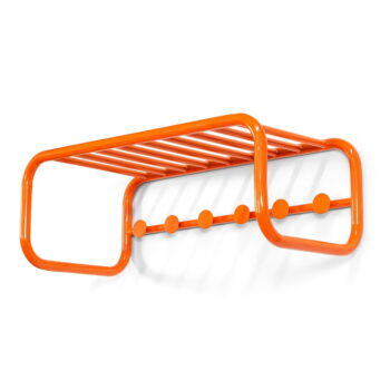 Oranžový kovový nástenný vešiak s poličkou Retro – Spinder Design – Obrázok 2