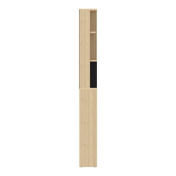 Čierna vysoká kúpeľňová skrinka v dekore duba nad práčku/toaletu 64x179 cm Kube - TemaHome - Image 3