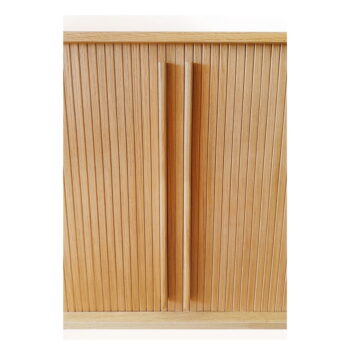 Vysoká komoda v dekore duba s posuvnými dverami v prírodnej farbe 83x95 cm Rove – Woodman – Obrázok 7