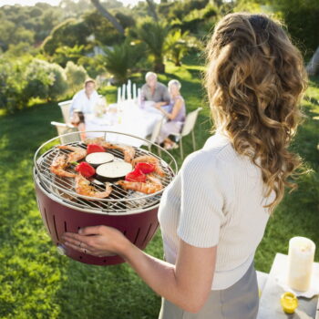Červený nedymiaci gril LotusGrill – Obrázok 3