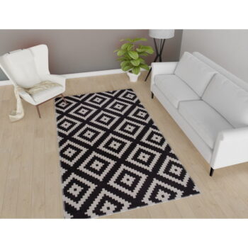 Čierny prateľný koberec behúň 200x80 cm - Vitaus – Obrázok 2