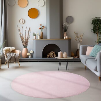 Ružový prateľný okrúhly koberec ø 120 cm Sky – Ayyildiz Carpets - Image 2