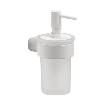Biely nástenný sklenený dávkovač mydla 110 ml Pirenei – Sapho