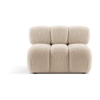 Béžový modul pohovky z textílie bouclé (stredový diel) Bellis – Micadoni Home