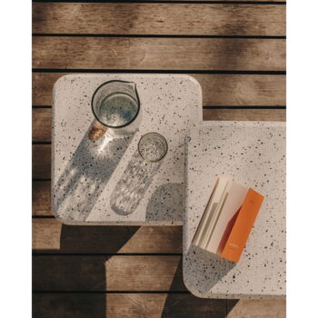 Biely terrazzo konferenčný stolík 48x48 cm Saura – Kave Home - Image 6