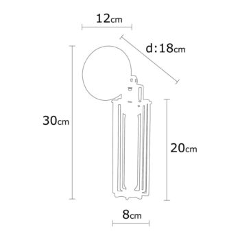 Čierne nástenné svietidlo ø 8 cm Likya – Opviq lights - Image 5