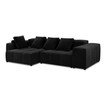 Čierna zamatová rohová pohovka (variabilná) Rome Velvet - Cosmopolitan Design – Obrázok 2