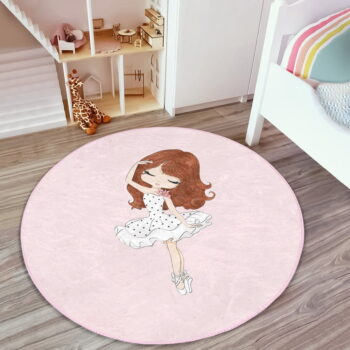 Ružový detský koberec ø 120 cm Comfort – Mila Home - Image 4