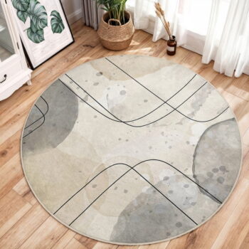 Béžový prateľný okrúhly koberec ø 80 cm Simple Lines – Mila Home - Image 11