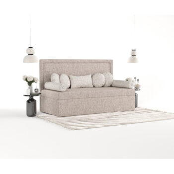 Svetlohnedá čalúnená jednolôžková posteľ 90x200 cm Scala – Maison de Rêve – Obrázok 5