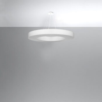 Biele závesné svietidlo s textilným tienidlom ø 90 cm Galata Slim – Nice Lamps - Image 3