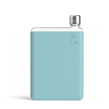 Tyrkysovomodré silikonové puzdro na ploskú fľašu Memobottle A5 Sleeve - Image 2