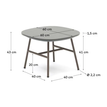 Okrúhly záhradný odkladací stolík s betónovou doskou ø 60 cm Bramant – Kave Home - Image 7