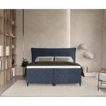 Tmavomodrá boxspring posteľ s úložným priestorom 180x200 cm Sinai – Maison de Rêve - Image 8