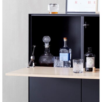 Čierna vinotéka v dekore duba 91x111 cm Edge - Hammel Furniture - Image 4