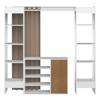 Otvorená šatníková skriňa vo svetlohnedo-bielej 185x182 cm Tom – TemaHome - Image 2