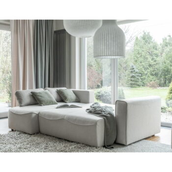 Krémovobiela rozkladacia rohová pohovka (variabilná) Homely Tommy – Miuform – Obrázok 9