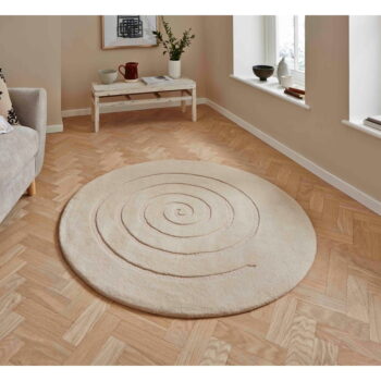 Krémovobiely vlnený koberec Think Rugs Spiral, ⌀ 180 cm - Image 2