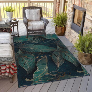 Prateľný koberec v petrolejovej farbe 160x230 cm Midnight Jungle – Mila Home - Image 11