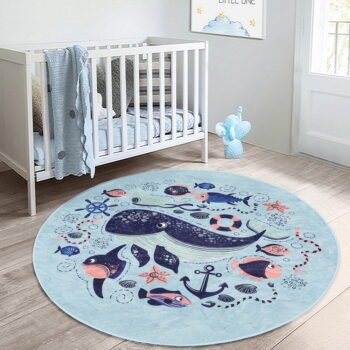 Modrý detský koberec ø 120 cm Comfort – Mila Home – Obrázok 4