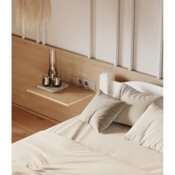 Biela jednolôžková posteľ z borovicového dreva 90x200 cm Liva – Olivia Living – Obrázok 6
