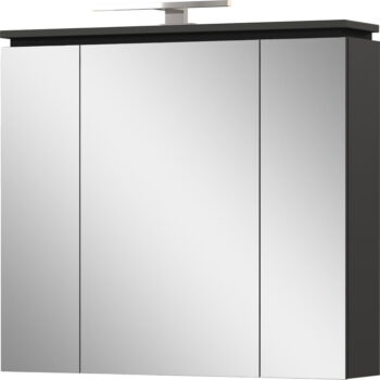 Antracitovosivá kúpeľňová skrinka so zrkadlom a osvetlením 76x74 cm Modesto - Germania - Image 2