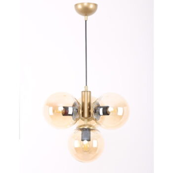 Žlté/v zlatej farbe závesné svietidlo so skleneným tienidlom ø 15 cm Hector – Squid Lighting - Image 6