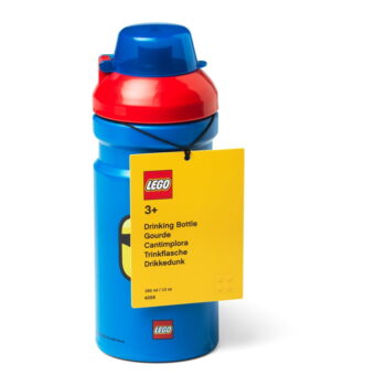 Modrá fľaša na vodu s červeným vekom LEGO® Iconic, 390 ml – Obrázok 2