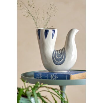 Krémová ručne maľovaná váza z kameniny (výška 19 cm) Trudy – Bloomingville - Image 2