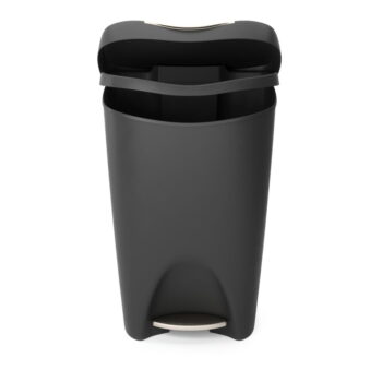 Čierny nášľapný plastový odpadkový kôš 50 l Brim – Umbra - Image 5
