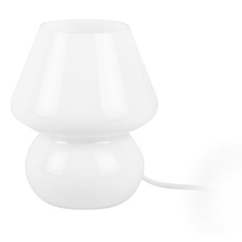 Biela sklenená stolová lampa Leitmotiv Glass, výška 18 cm - Image 3