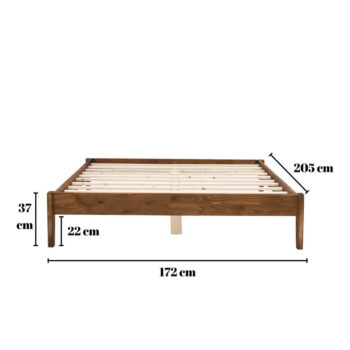 Dvojlôžková posteľ zo smrekového dreva s roštom v tmavohnedo-prírodnej farbe 160x200 cm Galaksi – Kalune Design - Image 7