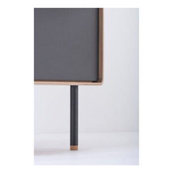 Vysoká komoda z dubového dreva v čierno-prírodnej farbe 60x100 cm Fina - Gazzda - Image 4