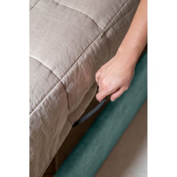 Tyrkysovomodrá čalúnená dvojlôžková posteľ s úložným priestorom s roštom 180x200 cm Dreamy Aurora – Miuform – Obrázok 3