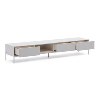 Biely TV stolík 195x35 cm Vedrana – Kave Home - Image 3
