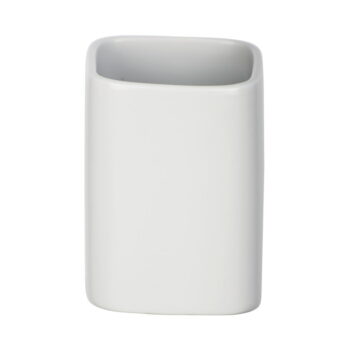 Matný biely keramický pohárik na kefky Wenko Hexa – Obrázok 2