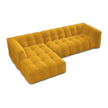 Žltá zamatová rohová pohovka Windsor & Co Sofas Vesta, levý roh - Image 4