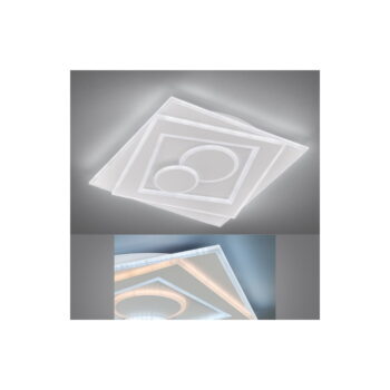 Biele kovové stmievateľné LED stropné svietidlo na diaľkové ovládanie 50x50 cm Ratio – Fischer & Honsel - Image 2