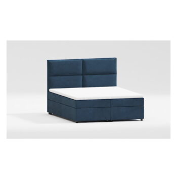Tmavomodrá boxspring posteľ s úložným priestorom 200x200 cm Rico – Ropez - Image 5