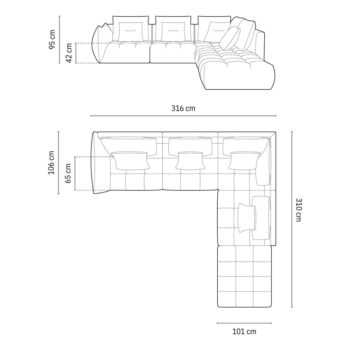 Tmavozelená rohová pohovka (pravý roh/do L) Bloom – Micadoni Home - Image 7
