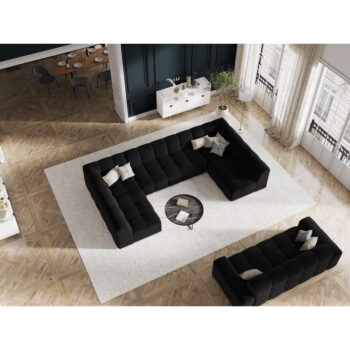 Čierna zamatová pohovka 222 cm Kendal - Micadoni Home - Image 4