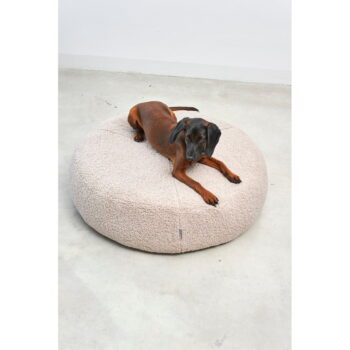 Béžový pelech pre psa z materiálu buklé ø 90 cm Senso Pouffe Greige M/L – MiaCara - Image 4