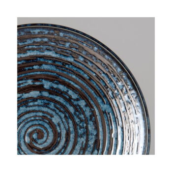 Modrý keramický tanier Mij Copper Swirl, ø 25 cm - Image 4