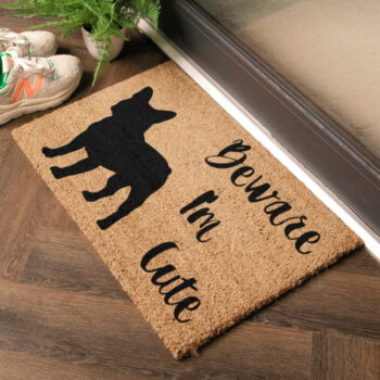 Rohožka z kokosového vlákna 40x60 cm Beware I'm Cute French Bulldog – Artsy Doormats – Obrázok 4