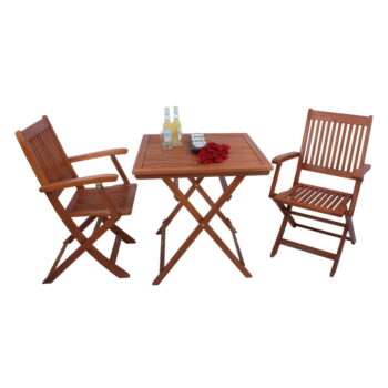 Záhradná jedálenská súprava v prírodnej farbe pre 2 osoby Seattle – Garden Pleasure