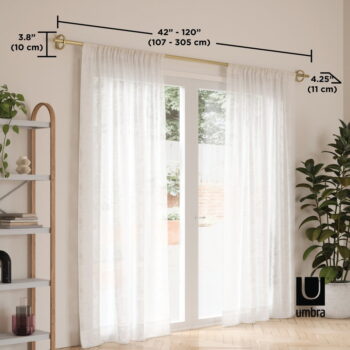 Oceľová roztiahnuteľná garniža 107 - 305 cm Ringlet - Umbra - Image 10