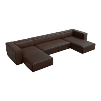 Tmavohnedá kožená rohová pohovka (do "U") Madame - Windsor & Co Sofas - Image 2