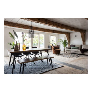 Lavica s čiernymi oceľovými nohami Dutchbone Alagon, dĺžka 120 cm - Image 10