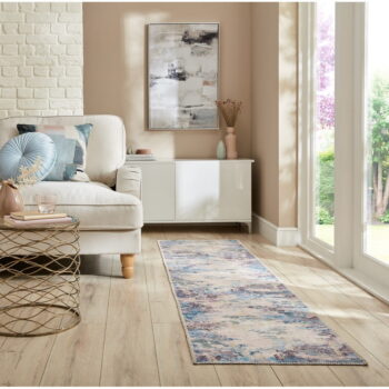 Modro-fialový umývateľný behúň s prímesou recyklovaných vlákien 60x230 cm Reid – Flair Rugs - Image 3