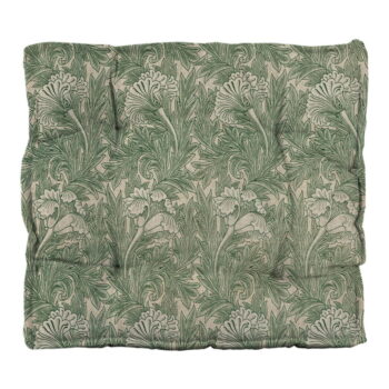 Zelený sedák s prímesou ľanu Tierra Bella Green Flowers, 37 x 37 cm - Image 2